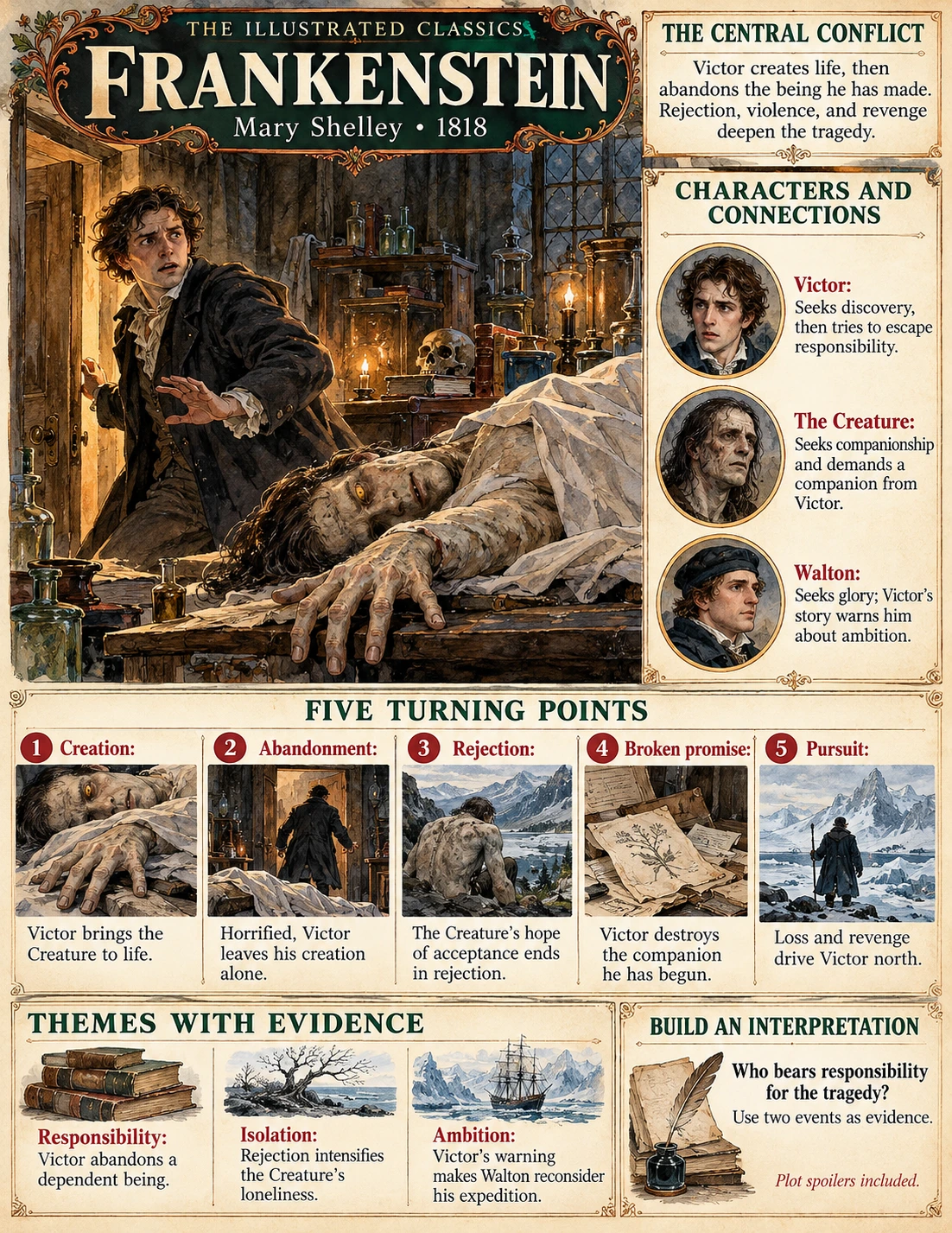 Frankenstein illustrated story guide